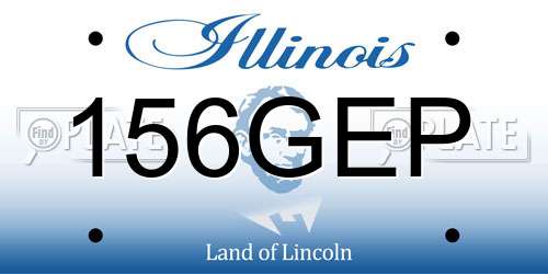 156GEP Illinois License Plate