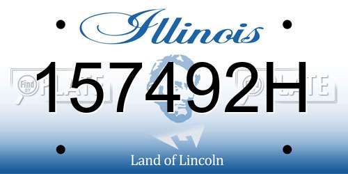 157492H Illinois License Plate