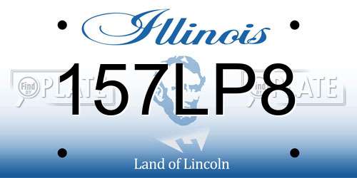 157LP8 Illinois License Plate