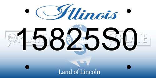 15825S0 Illinois License Plate