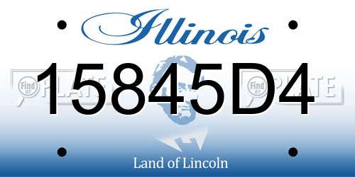 15845D4 Illinois License Plate