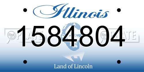 1584804 Illinois License Plate