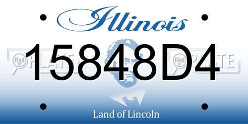 15848D4 Illinois License Plate