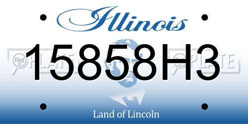 15858H3 Illinois License Plate