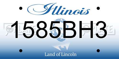 1585BH3 Illinois License Plate