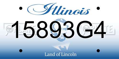 15893G4 Illinois License Plate