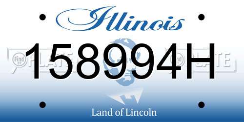 158994H Illinois License Plate