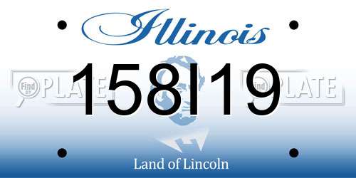 158I19 Illinois License Plate
