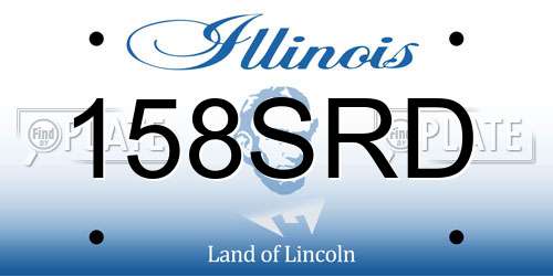 158SRD Illinois License Plate