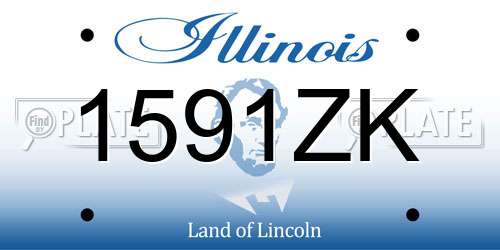 1591ZK Illinois License Plate