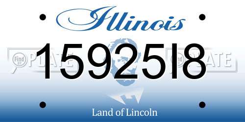 15925I8 Illinois License Plate