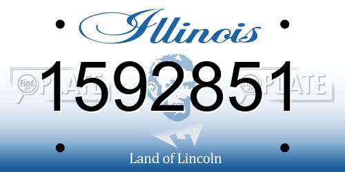 1592851 Illinois License Plate