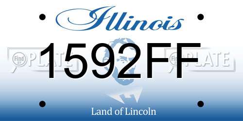 1592FF Illinois License Plate