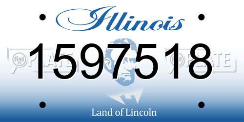 1597518 Illinois License Plate
