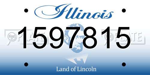 1597815 Illinois License Plate
