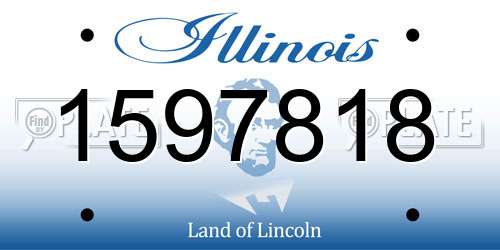 1597818 Illinois License Plate