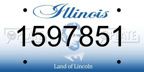 1597851 Illinois License Plate