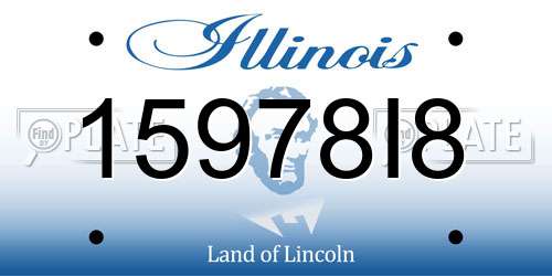15978I8 Illinois License Plate