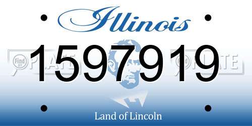 1597919 Illinois License Plate