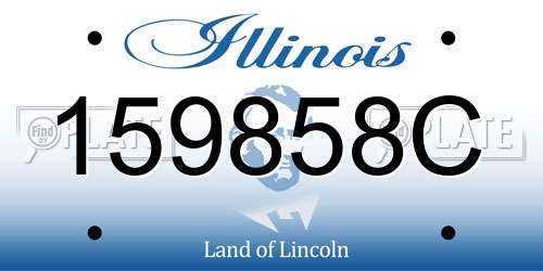 159858C Illinois License Plate