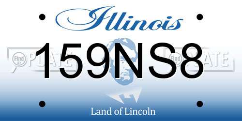 159NS8 Illinois License Plate