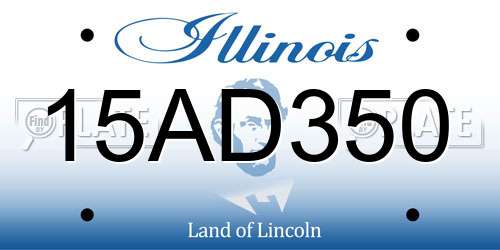 15AD350 Illinois License Plate