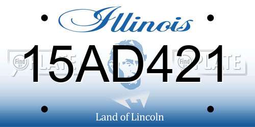 15AD421 Illinois License Plate