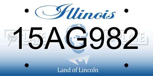 15AG982 Illinois License Plate