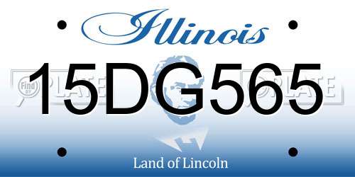15DG565 Illinois License Plate