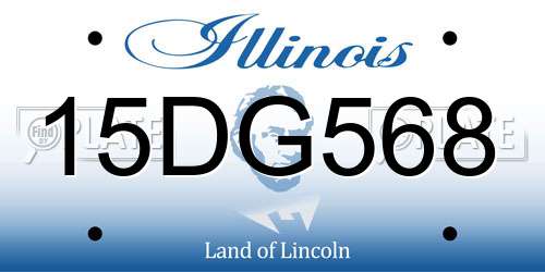15DG568 Illinois License Plate