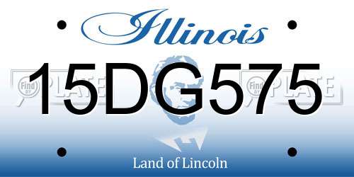 15DG575 Illinois License Plate