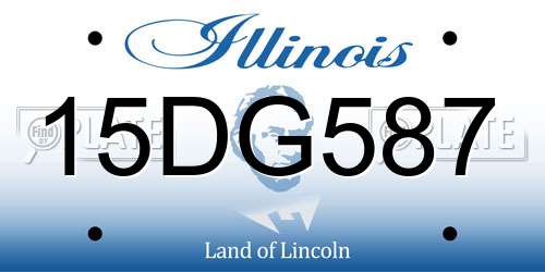 15DG587 Illinois License Plate