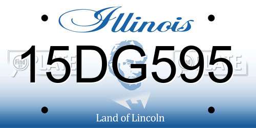 15DG595 Illinois License Plate