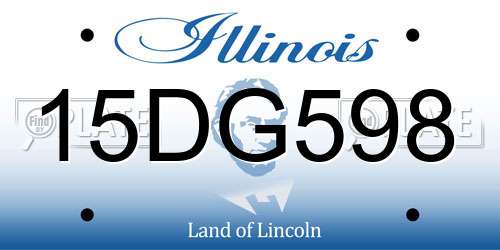 15DG598 Illinois License Plate