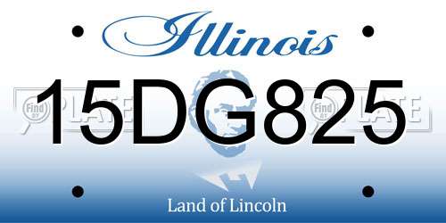 15DG825 Illinois License Plate