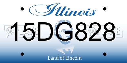 15DG828 Illinois License Plate