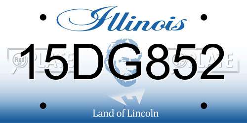 15DG852 Illinois License Plate