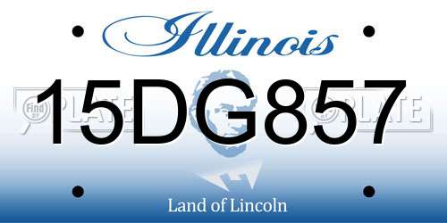 15DG857 Illinois License Plate