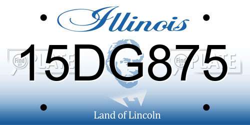 15DG875 Illinois License Plate