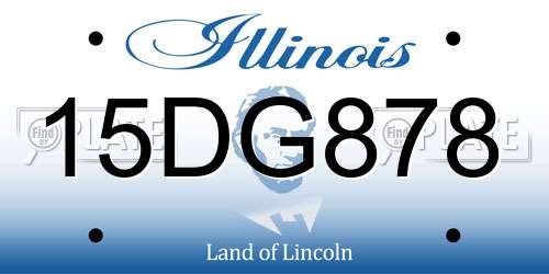 15DG878 Illinois License Plate