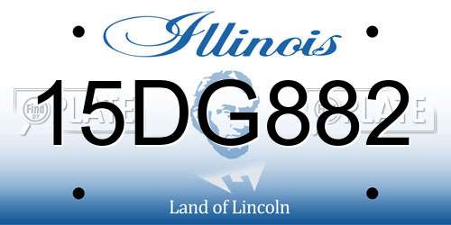15DG882 Illinois License Plate