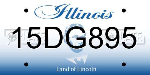 15DG895 Illinois License Plate