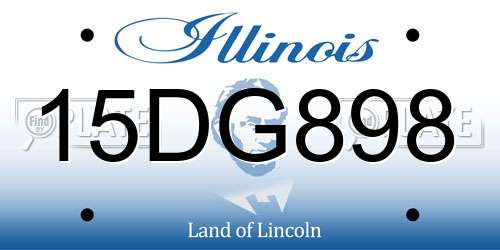 15DG898 Illinois License Plate