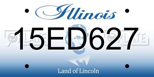 15ED627 Illinois License Plate