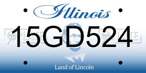 15GD524 Illinois License Plate