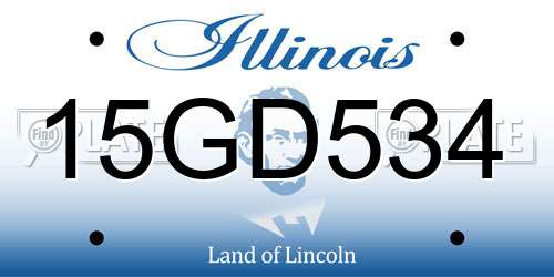 15GD534 Illinois License Plate
