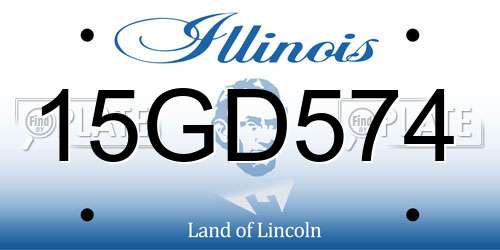 15GD574 Illinois License Plate