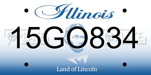 15GO834 Illinois License Plate