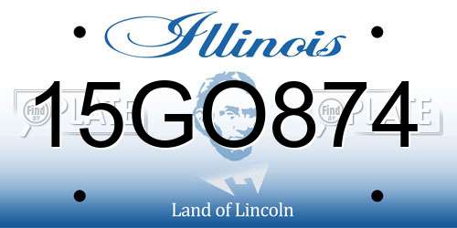 15GO874 Illinois License Plate