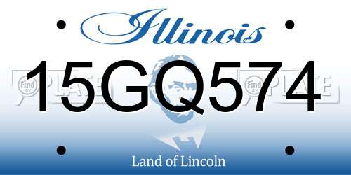 15GQ574 Illinois License Plate